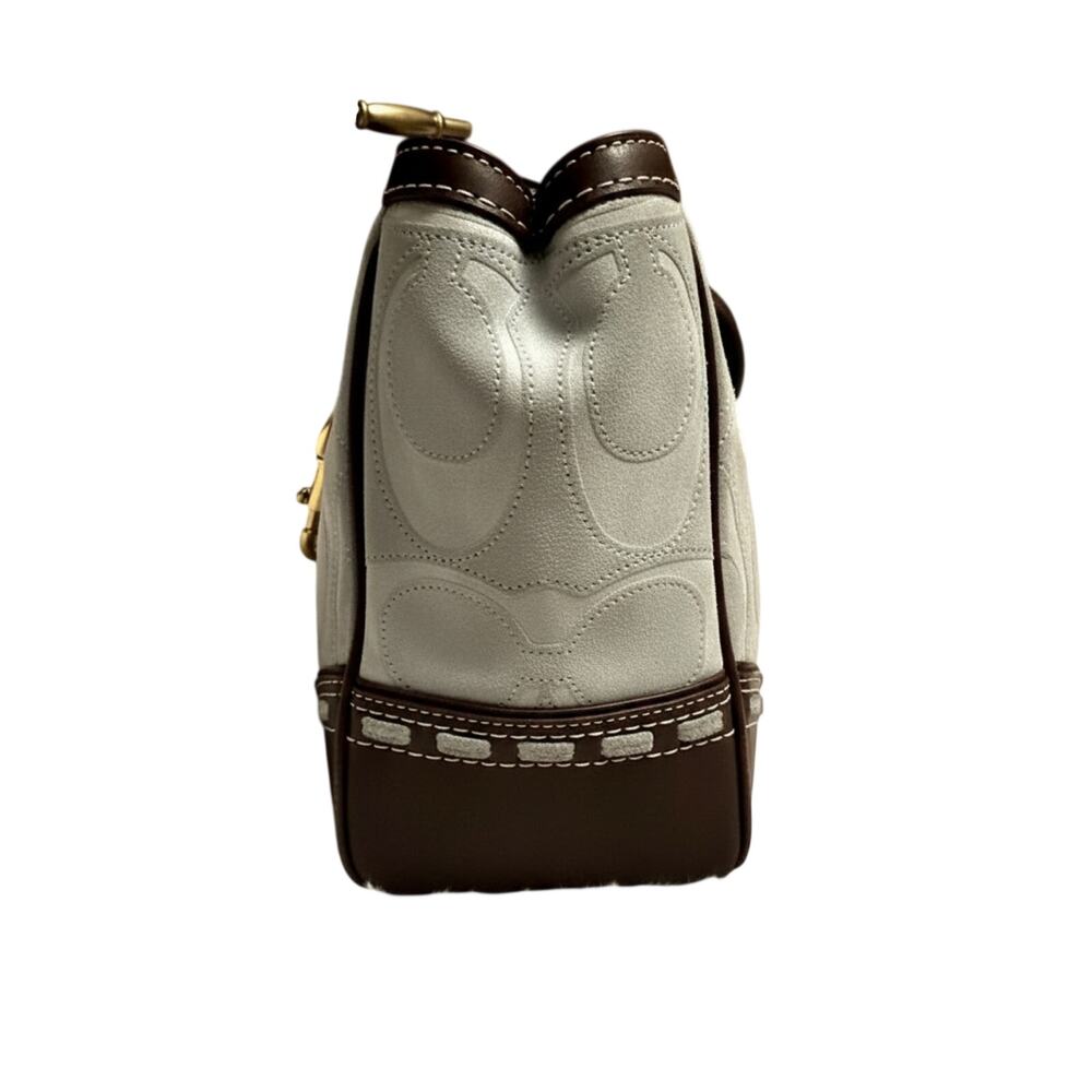 Y2K Coach Hampton Legacy Tote in Baby Blue Suede - Picture 7 of 10